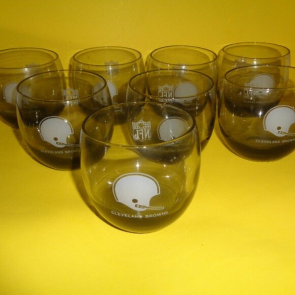 Cleveland Browns NFL Glass Tumblers, Set Of 8, Excellent Condition - Picture 1 of 5